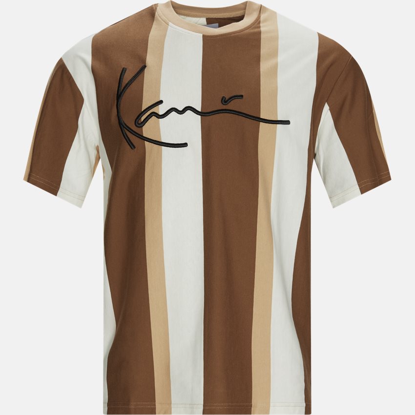 Karl Kani T-shirts SIGNATURE STRIPE TEE KKMQ3203 SAND