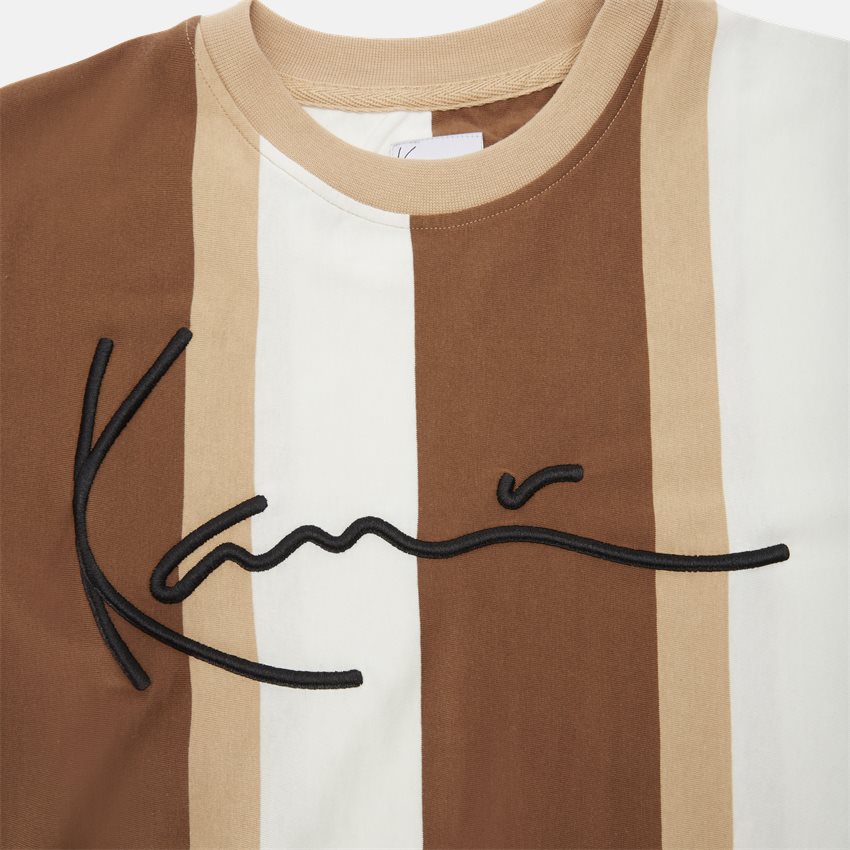 Karl Kani T-shirts SIGNATURE STRIPE TEE KKMQ3203 SAND