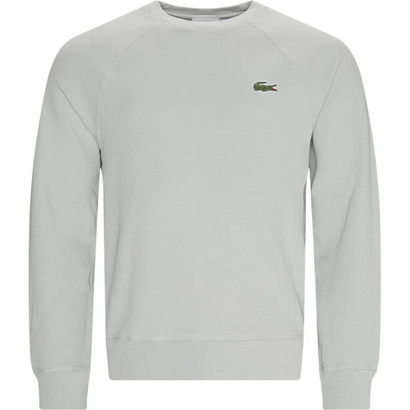 Lacoste Organic Cotton Piqué Crew Neck Sweatshirt Grå