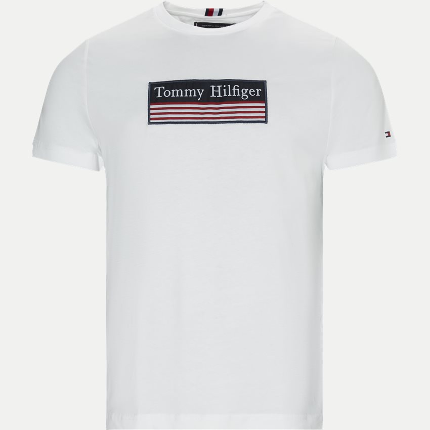 Tommy Hilfiger T-shirts 14306 STRIPED WOVEN LABEL HVID