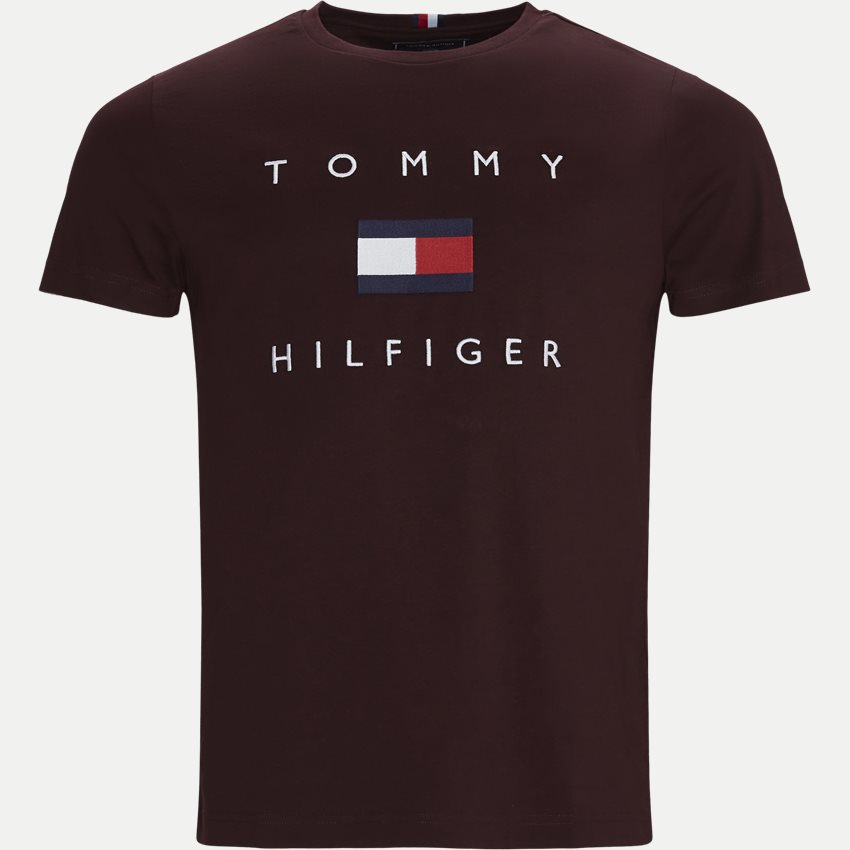 Tommy Hilfiger T-shirts 14313 TOMMY FLAG HILFIGER BORDEAUX