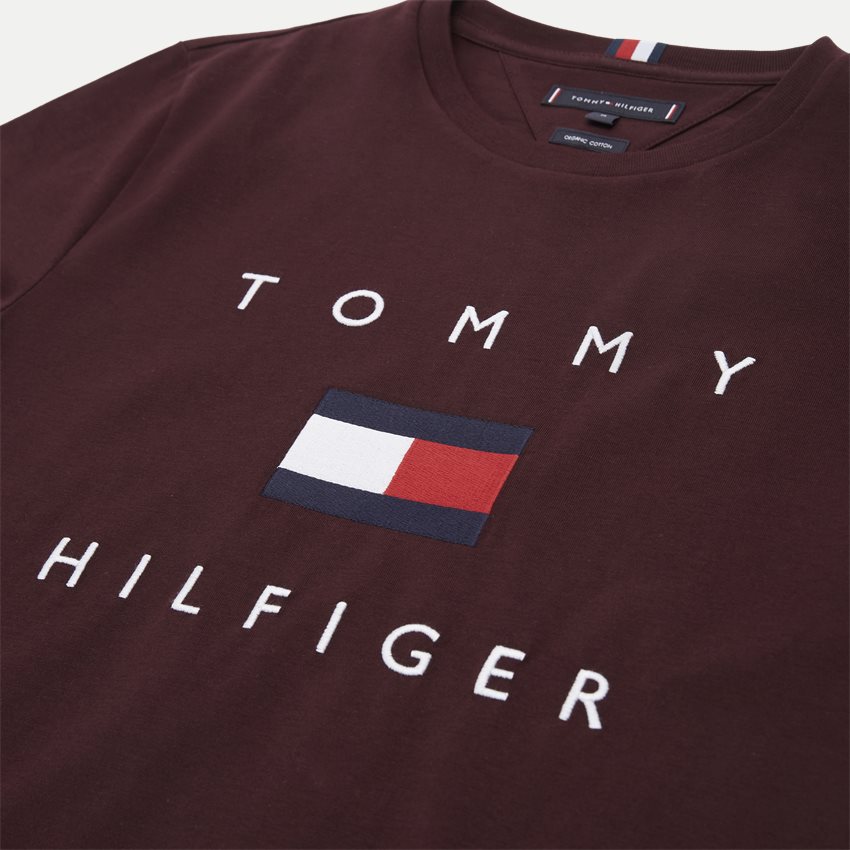 Tommy Hilfiger T-shirts 14313 TOMMY FLAG HILFIGER BORDEAUX