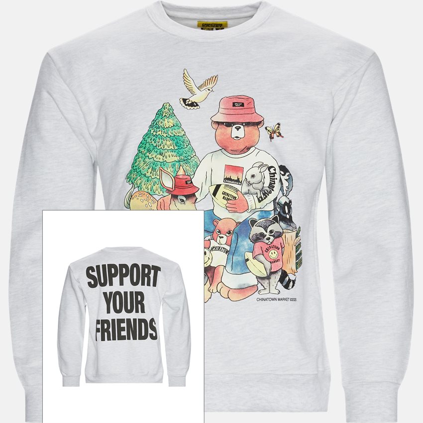 Market Sweatshirts SMILEY FRIENDS CREWNECK GRÅ