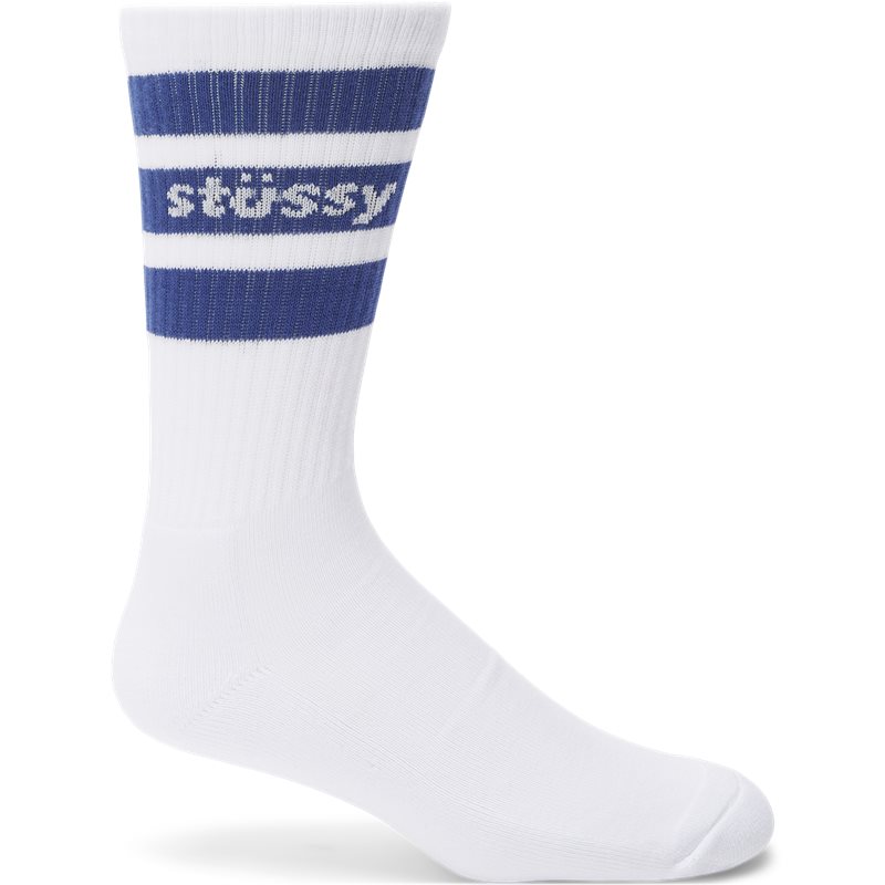 Stüssy 1-pack Sports Crew Tennis Socks Hvid/navy