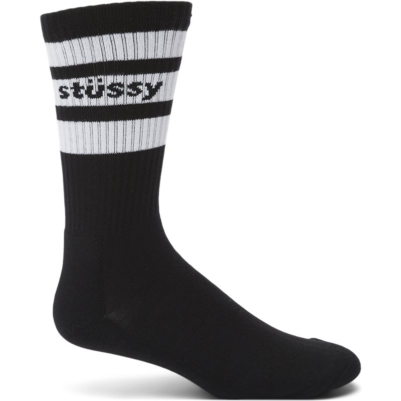 Stüssy 1-pack Sports Crew Tennis Socks Sort/hvid