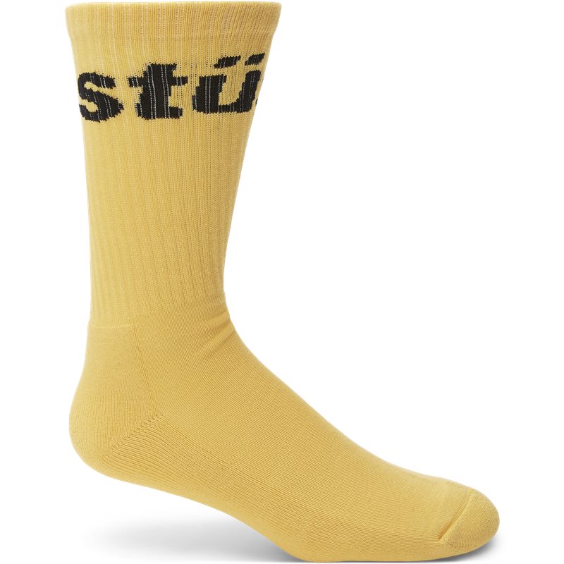 Stüssy 1-pack Jacquard Logo Tennis Socks Gul