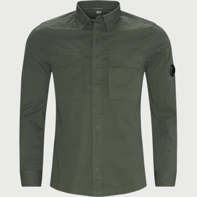 Emerized Gabardine Garment Dyed Shirt Regular fit | Emerized Gabardine Garment Dyed Shirt | Green