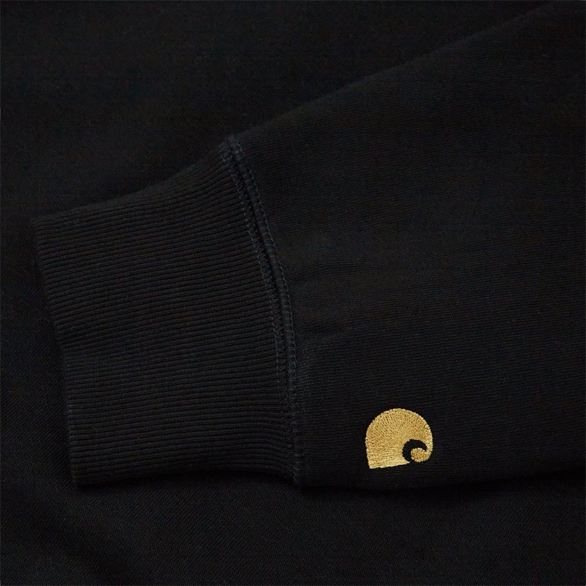 Carhartt WIP Sweatshirts CHASE SWEAT I026383 BLACK/GOLD