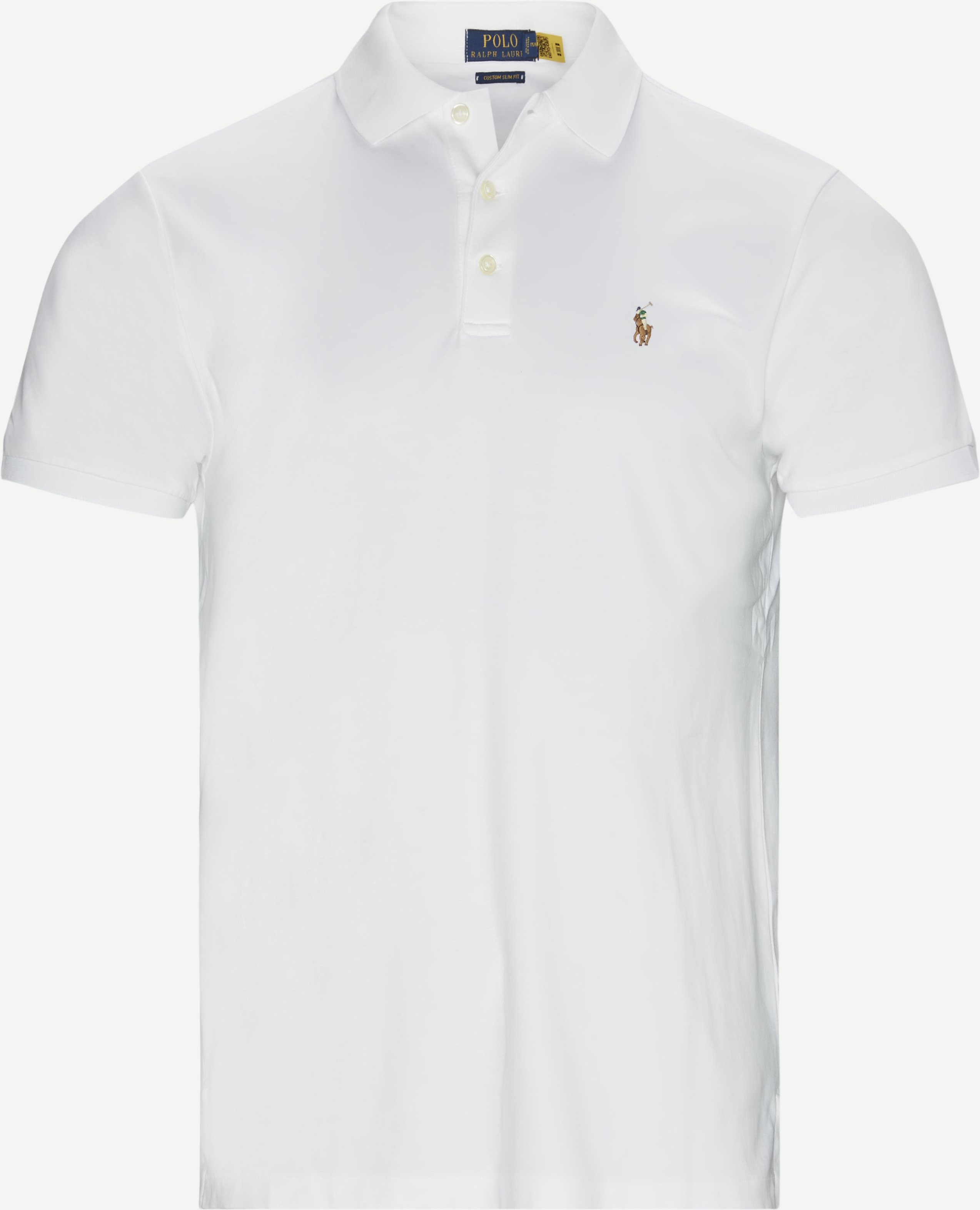 Logo Polo T-shirt - T-shirts - Regular slim fit - White
