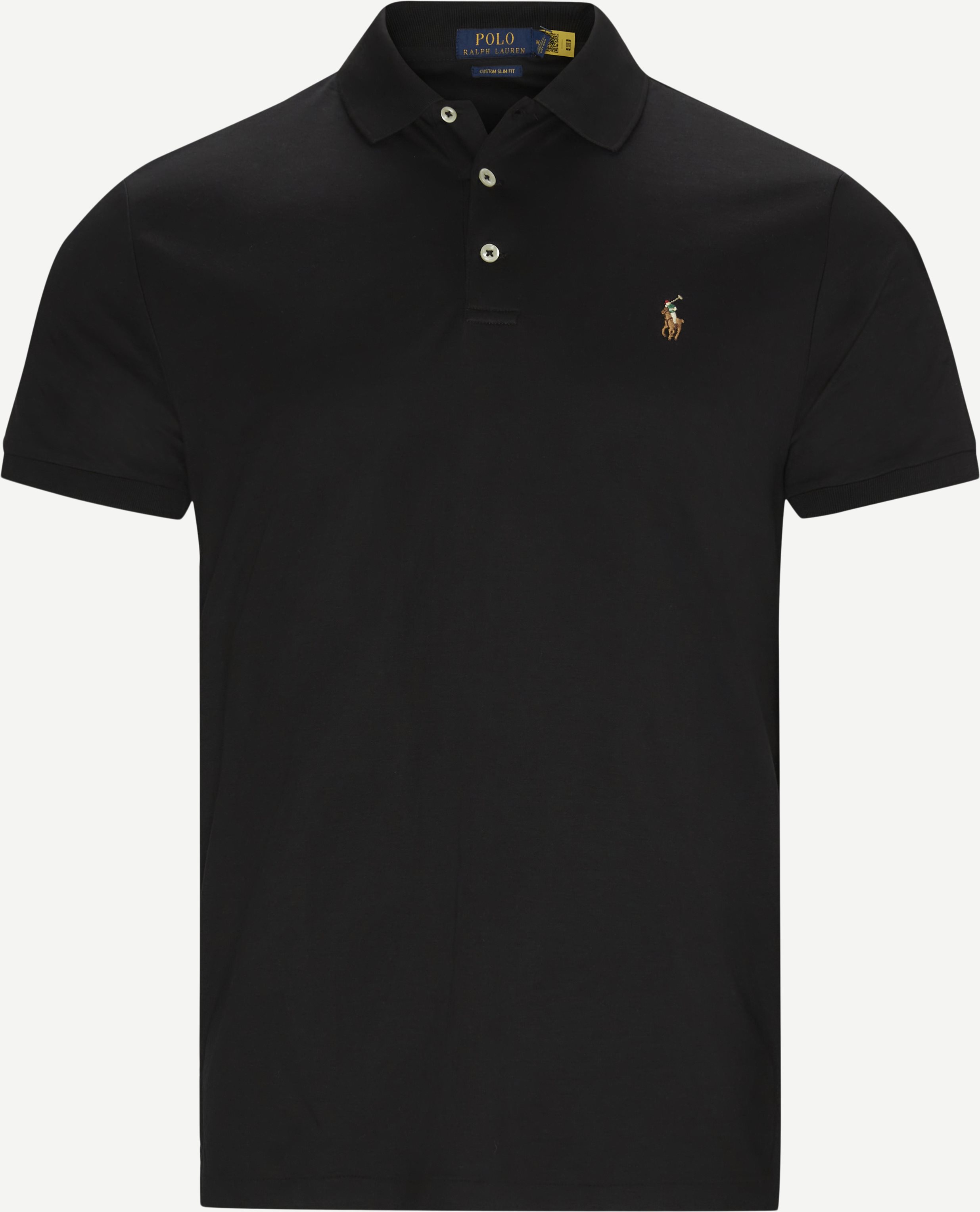 Logo Polo T-shirt - T-shirts - Regular slim fit - Black