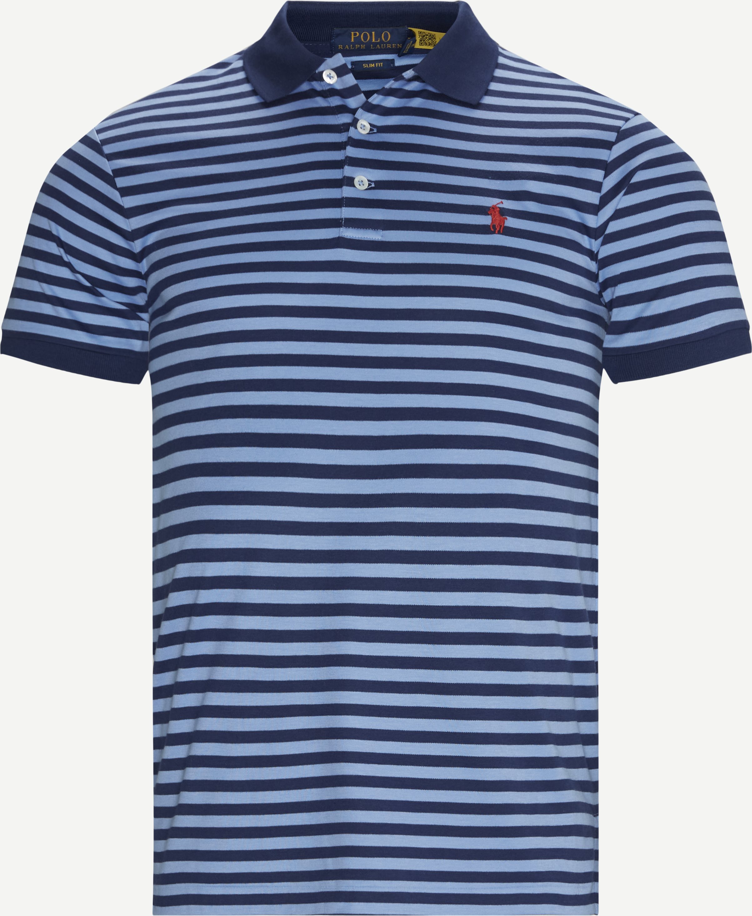 Striped Polo - T-shirts - Slim fit - Blå