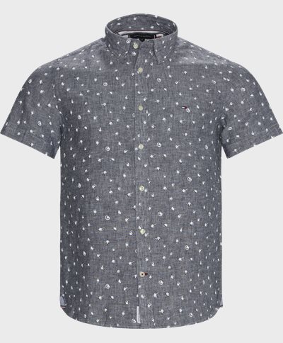 Tommy Hilfiger Kortärmade skjortor 17655 SLIM CO/LI FLORAL PRT SHIRT  Blå