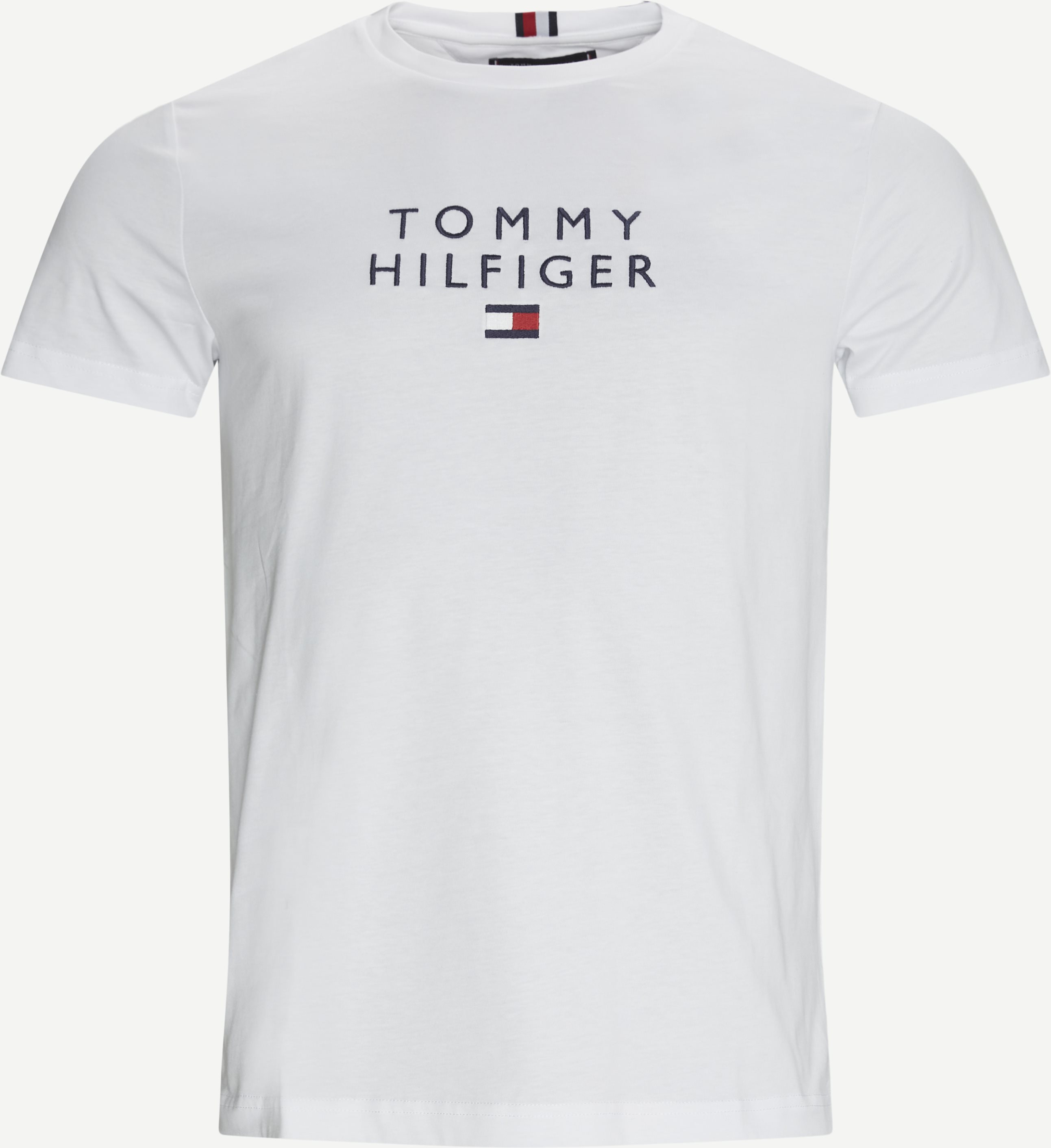 Stacked Tommy Flag T-shirt - T-shirts - Regular fit - Hvid