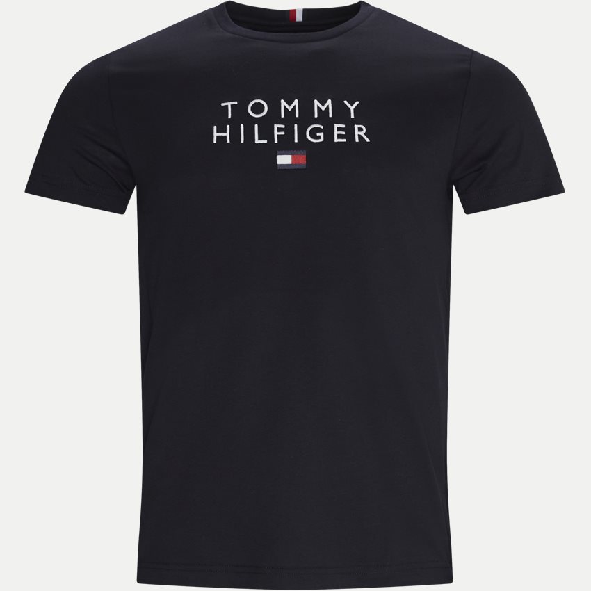 Tommy Hilfiger T-shirts 17663 STACKED TOMMY FLAG TEE NAVY