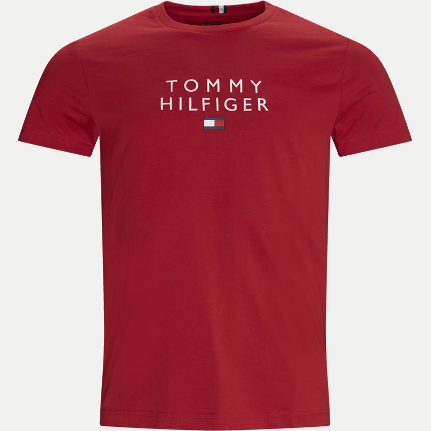 Tommy Hilfiger T-shirts 17663 STACKED TOMMY FLAG TEE RØD