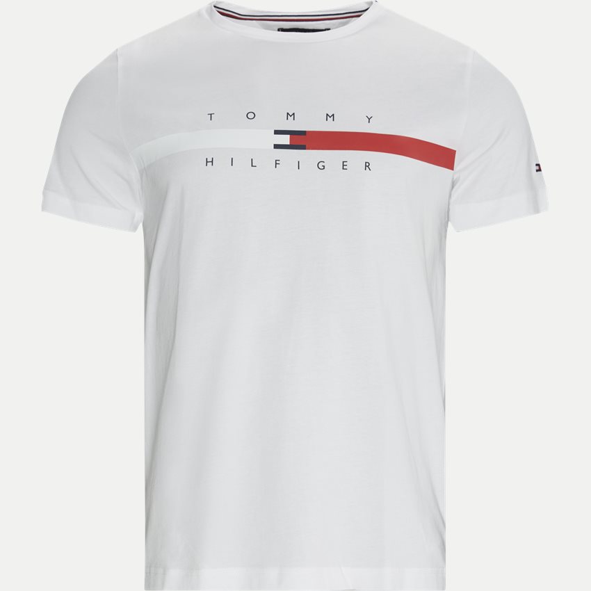 Tommy Hilfiger T-shirts 16572 GLOBAL STRIPE CHEST TEE HVID