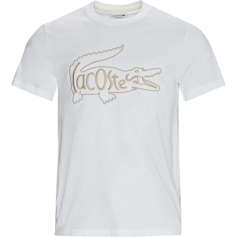 Lacoste - Crew Neck Crocodile T-shirt Hvid • Modetøj