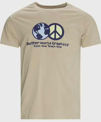 Butter Goods T-shirts WORLD PEACE TEE Sand