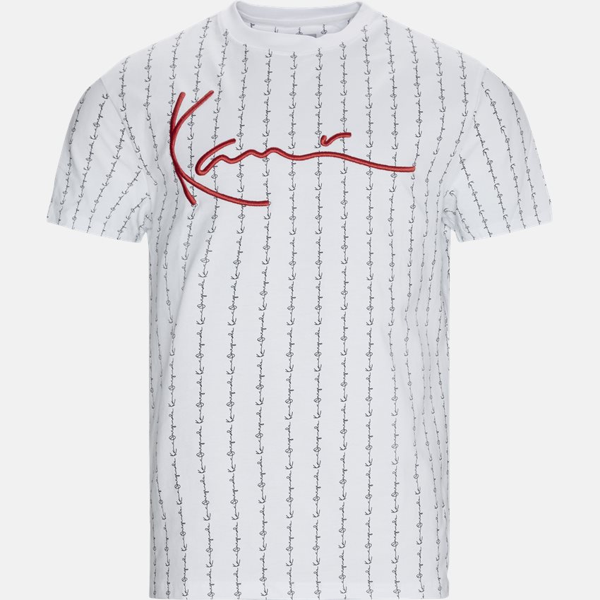 Karl Kani T-shirts SIGNATURE LOGO PINSTRIPE 603027 HVID