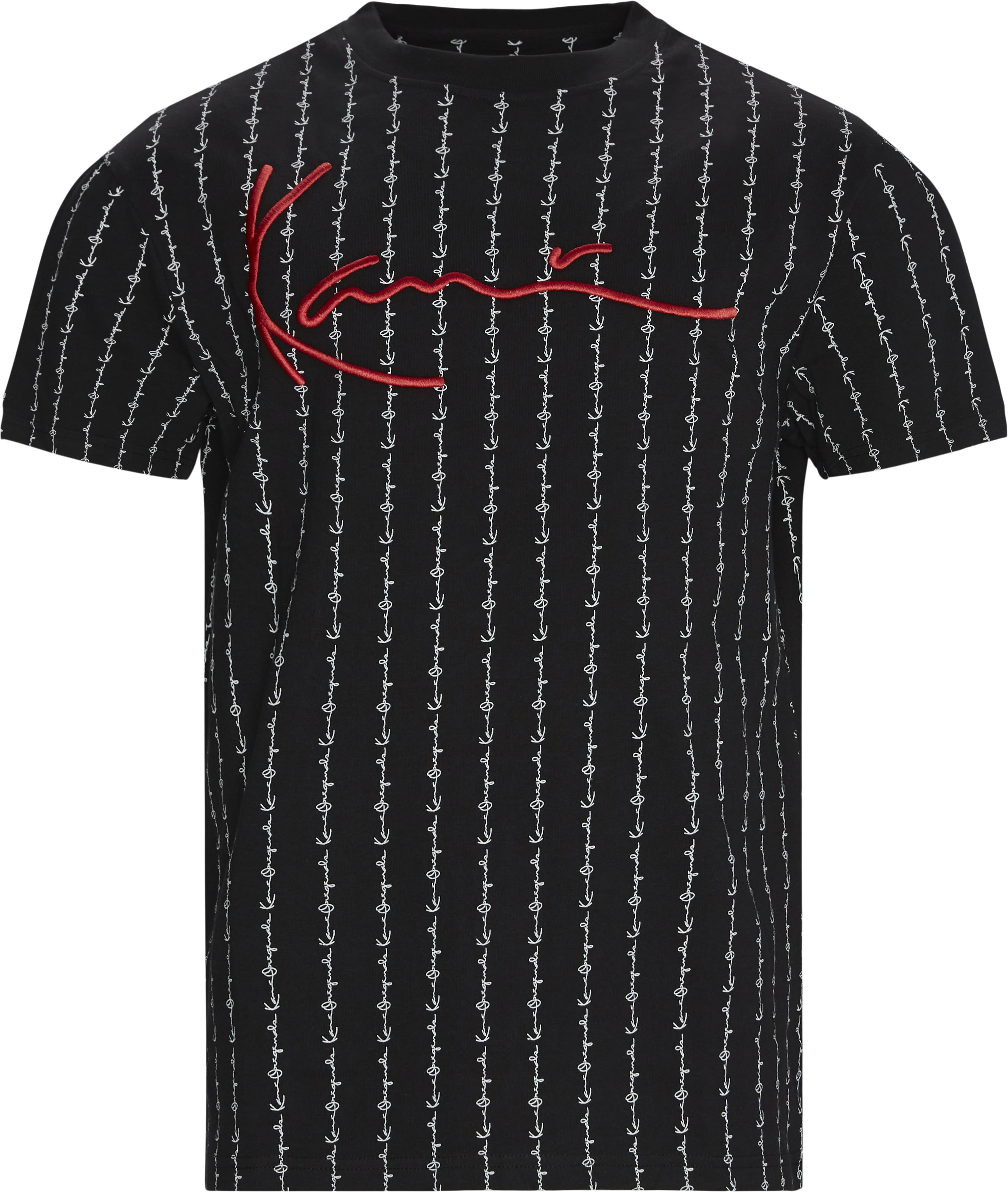 Signature Logo Pinstripe T-shirt - T-shirts - Regular fit - Svart
