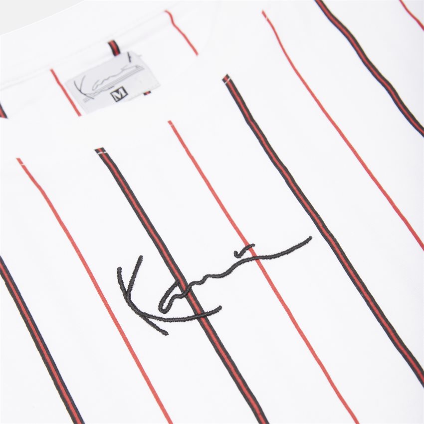 Karl Kani T-shirts SMALL SIGNATURE PINSTRIPE 603027 HVID