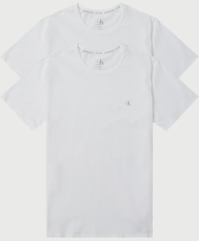 Calvin Klein T-shirts 000NB2221A SS CREW NECK 2PK Hvid