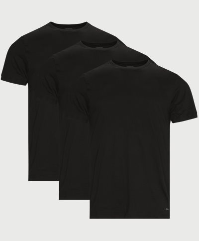 Calvin Klein T-shirts 000NB4011E SS CREW NECK 3PK Svart