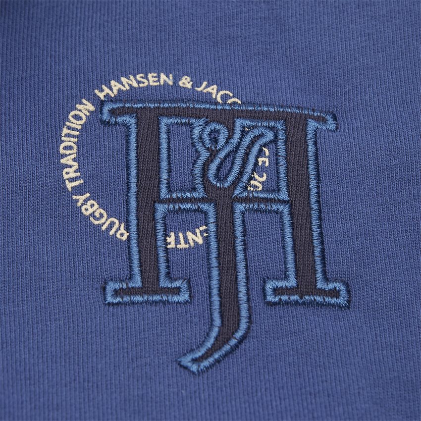 Hansen & Jacob T-shirts 06551 STRIPED BACK POLO NAVY