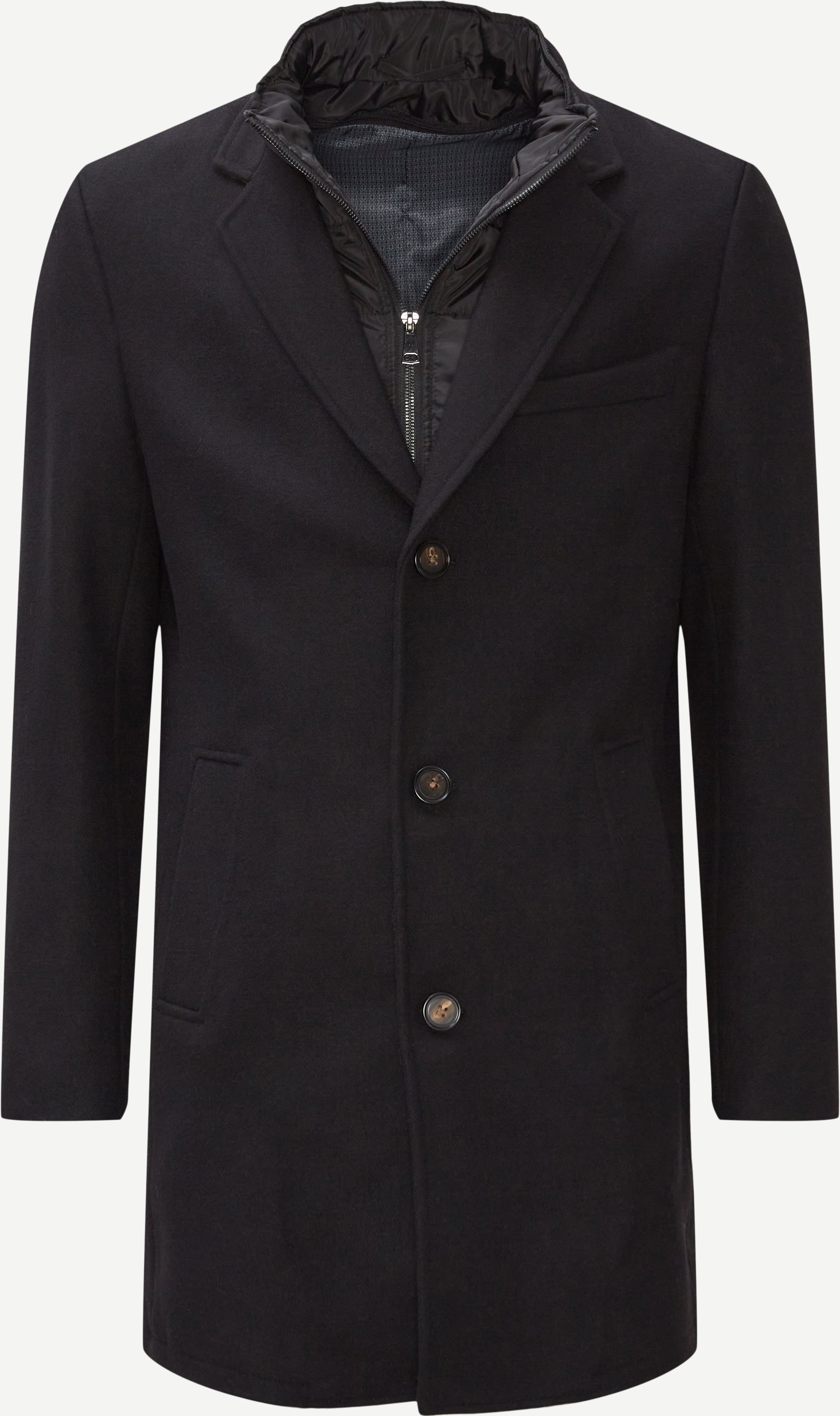 Mantel aus Colombo-Wolle - Jacken - Regular fit - Schwarz