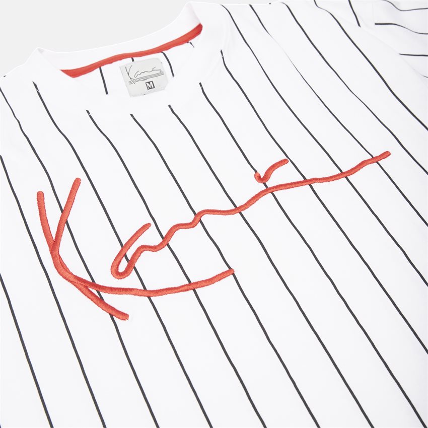 Karl Kani T-shirts SIGNATURE PINSTRIPE TEE 6060586 HVID