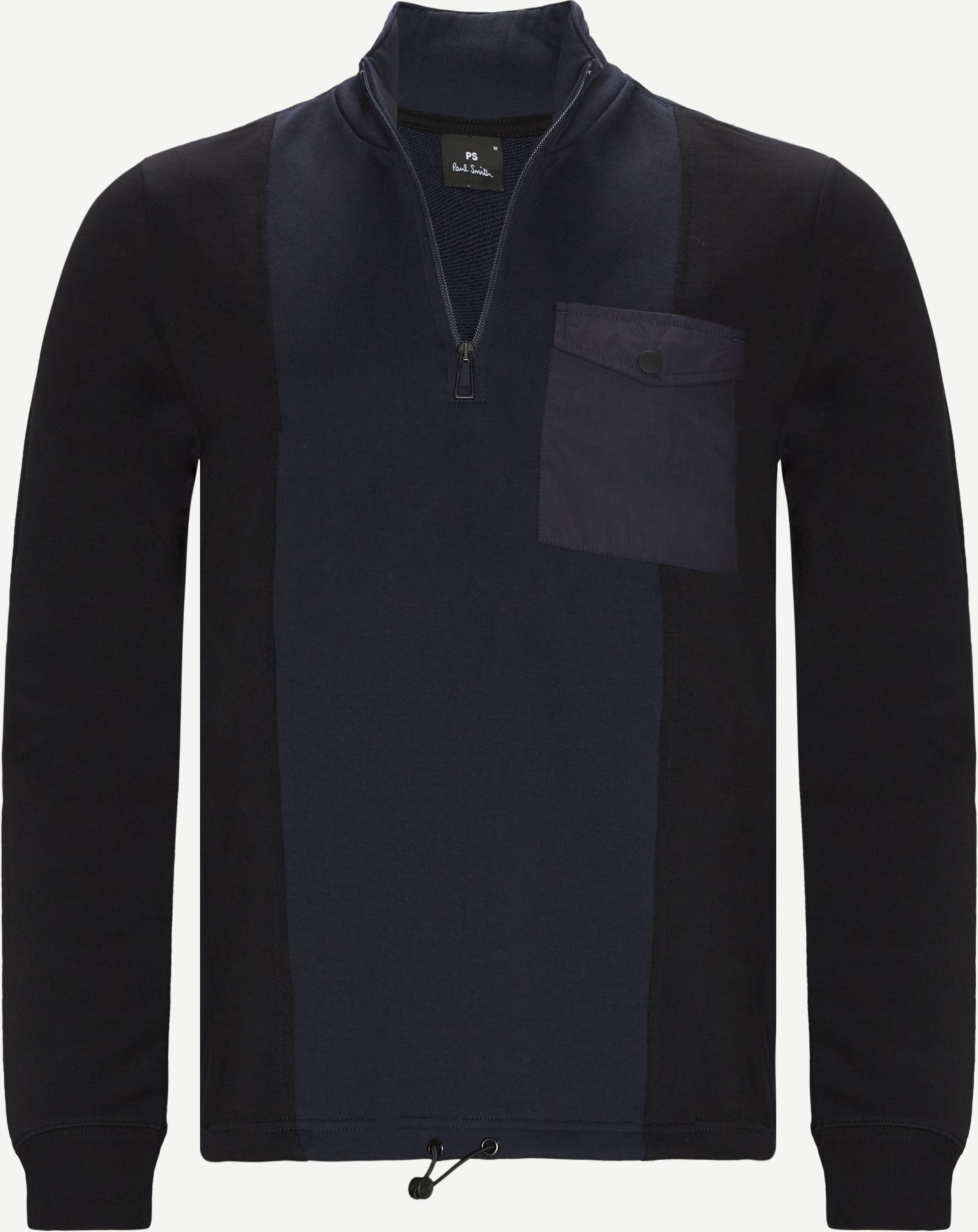 Neck Zip Top Sweat - Sweatshirts - Straight fit - Black