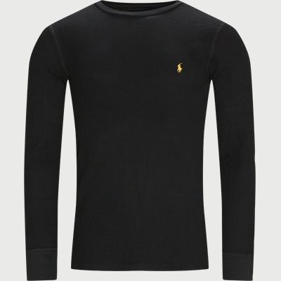 Waffel-T-Shirt mit Rundhalsausschnitt Slim fit | Waffel-T-Shirt mit Rundhalsausschnitt | Schwarz