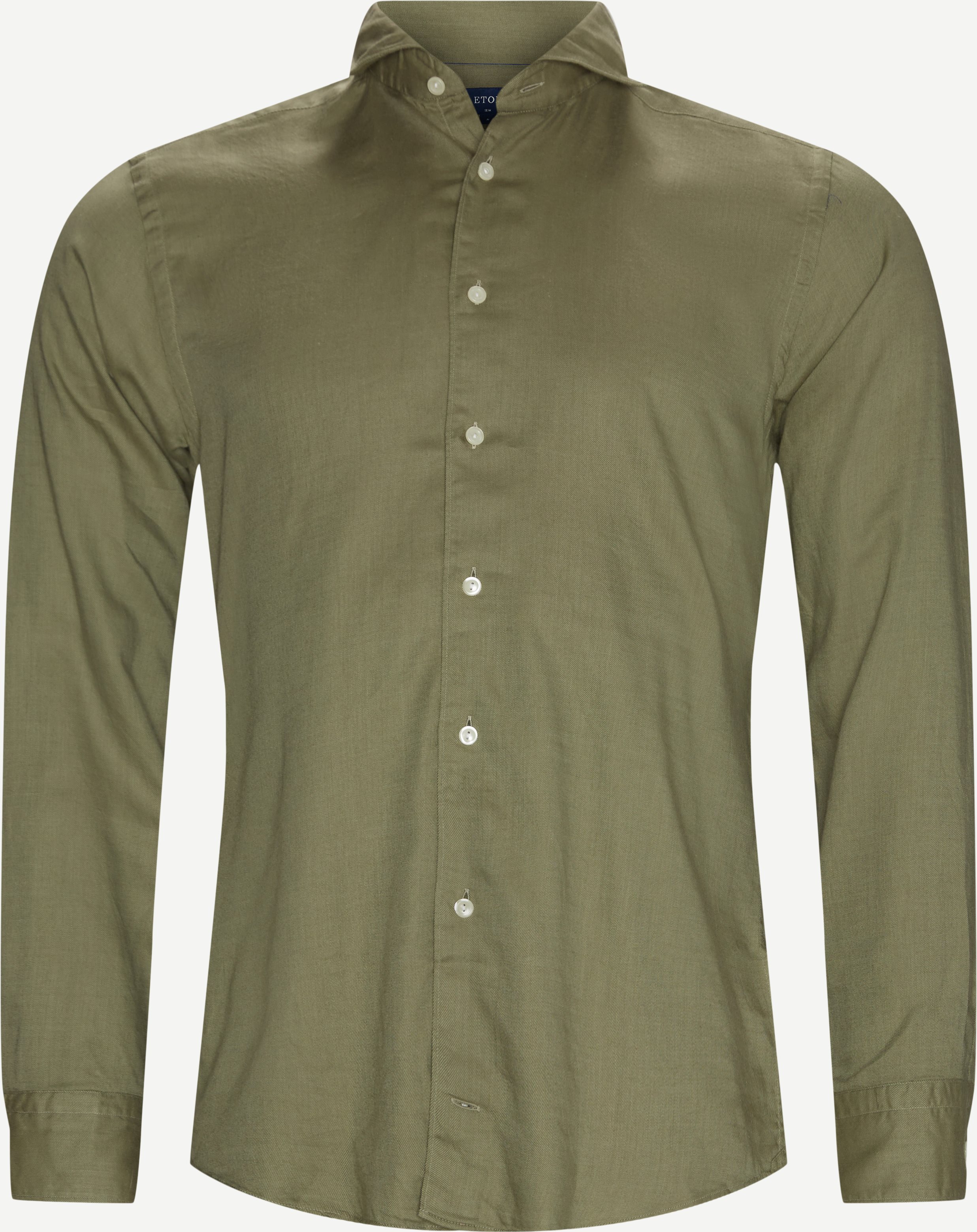 Cotton–Tencel Soft Shirt - Skjorter - Army