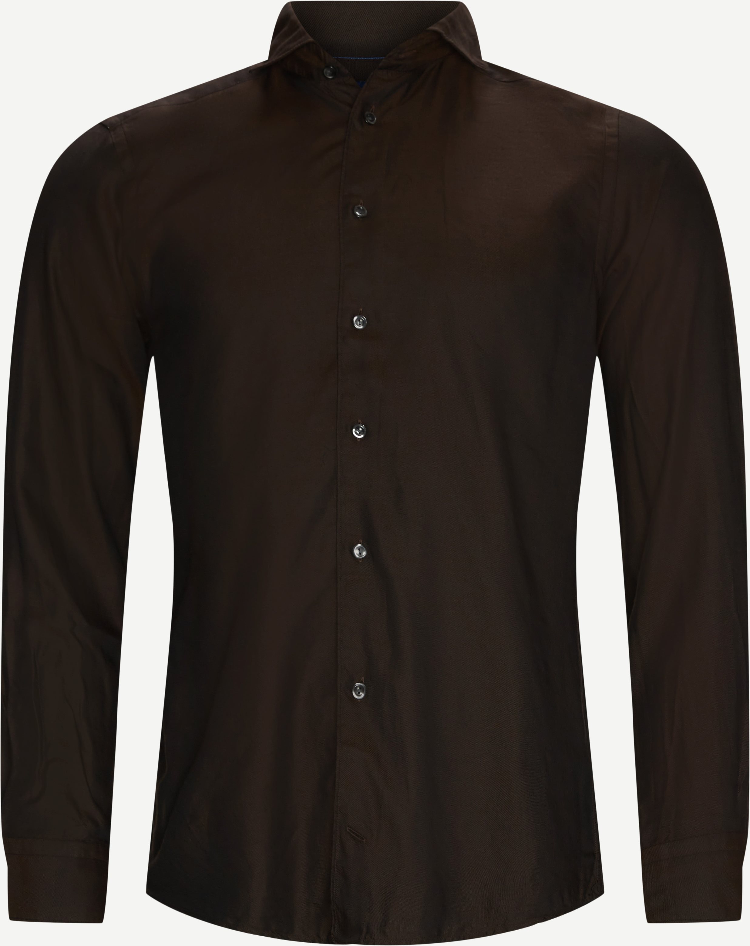 Cotton – Tencel Soft Shirt - Shirts - Brown