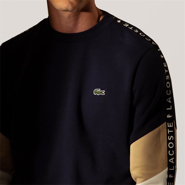 Sweatshirt mit Colorblock-Ärmeln und Buchstaben