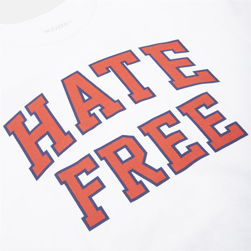 Pleasures T-shirts HATE FREE TEE WHITE