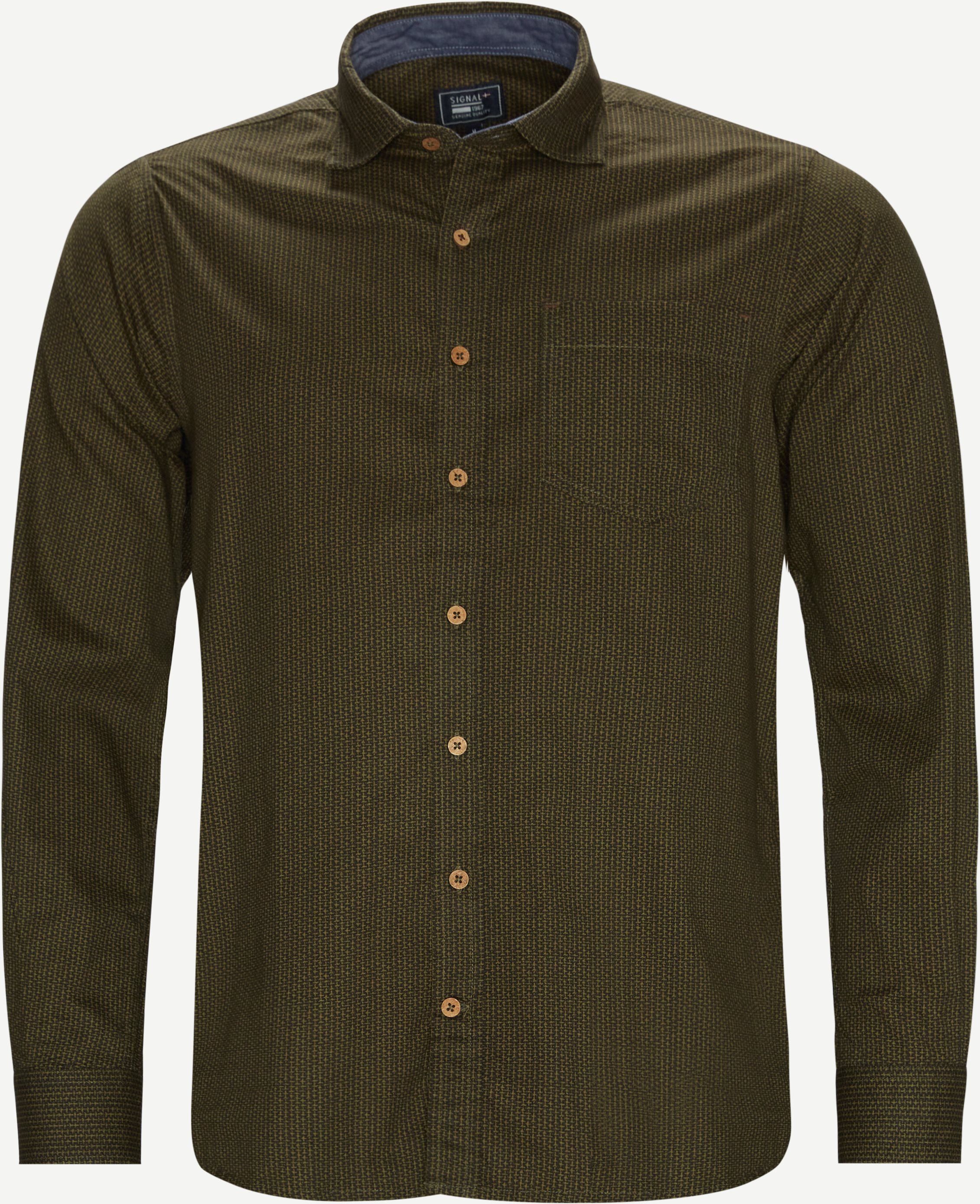 Hemd mit Birken-Print - Hemden - Regular fit - Oliv
