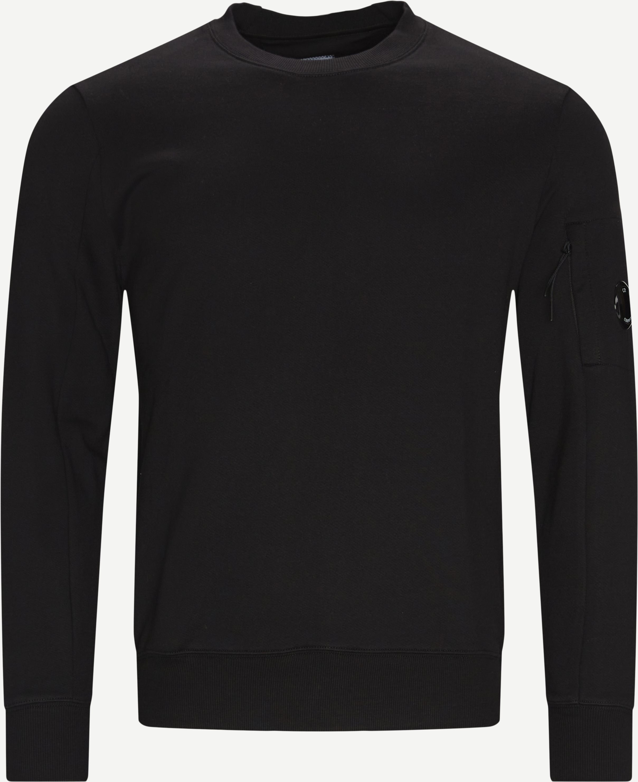 Crew Neck Diagonal Raised Sweatshirt - Sweatshirts - Regular fit - Sort