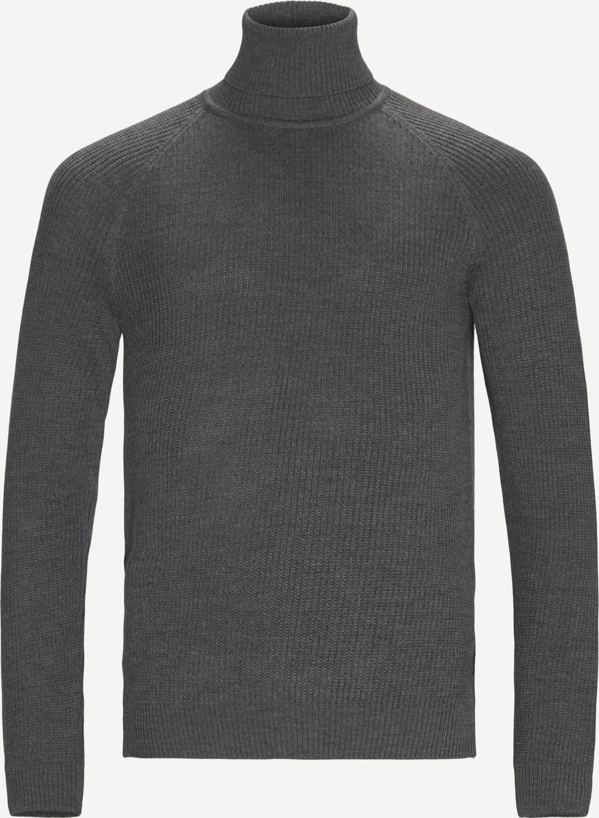Novenzo Roll Collar Knit - Knitwear - Regular fit - Grey