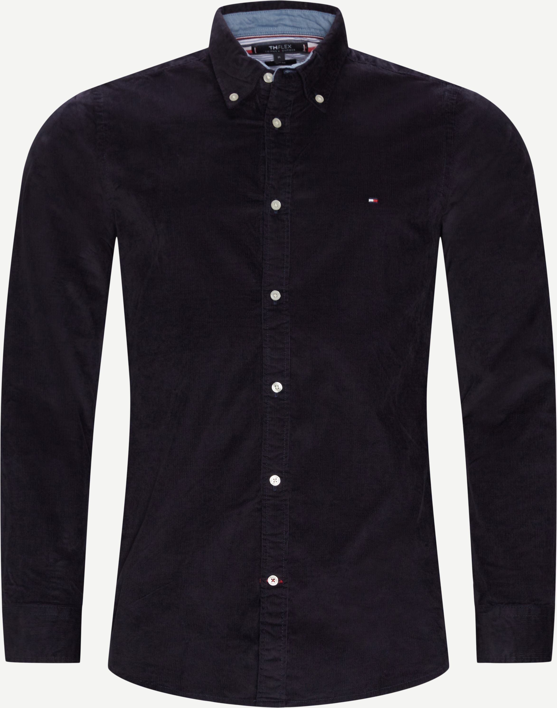 Corduroy sammetskjorta - Skjortor - Slim fit - Blå