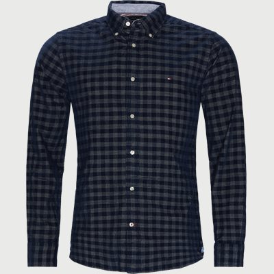 Corduroy Gingham Shirt Straight fit | Corduroy Gingham Shirt | Blue