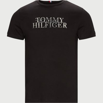 Überprüfen Sie das T-Shirt mit Hilfiger-Print Regular fit | Überprüfen Sie das T-Shirt mit Hilfiger-Print | Schwarz