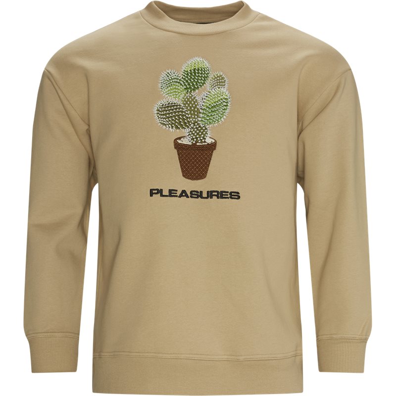 Pleasures Now Spike Embroidered Crewneck Tan