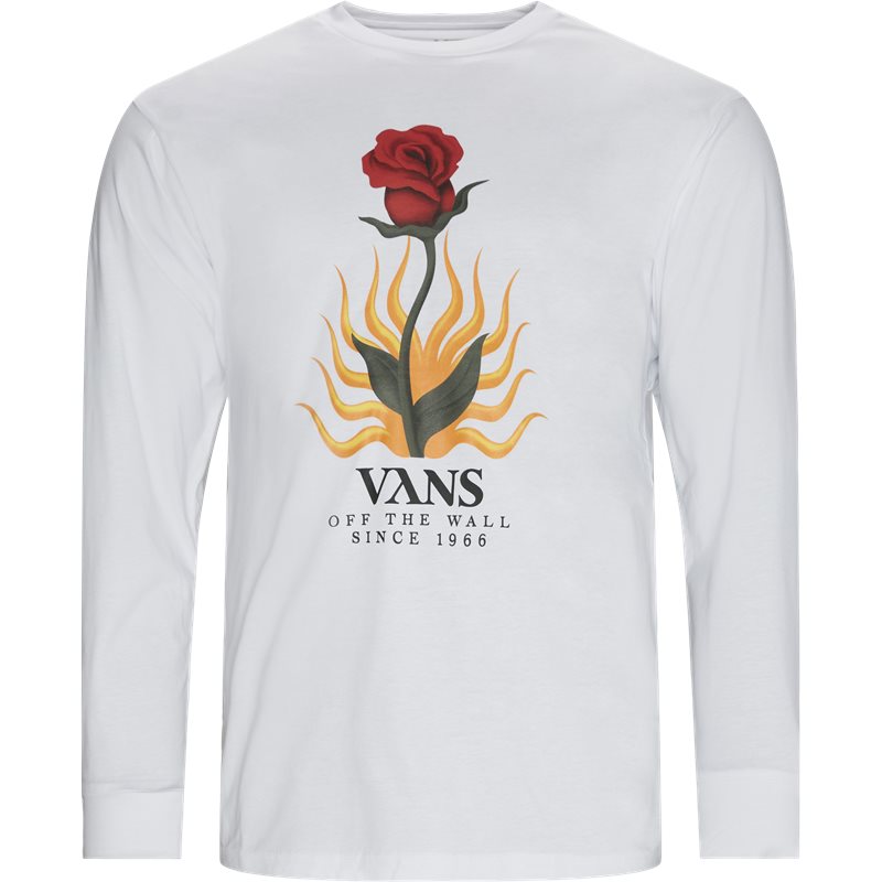Vans Flores Ls Vn0a5fqnwht1 T-shirts Hvid