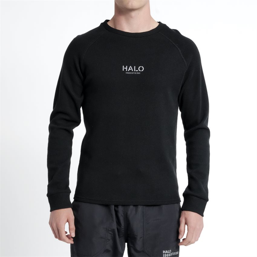 HALO T-shirts WAFFLE LS 610022 SORT