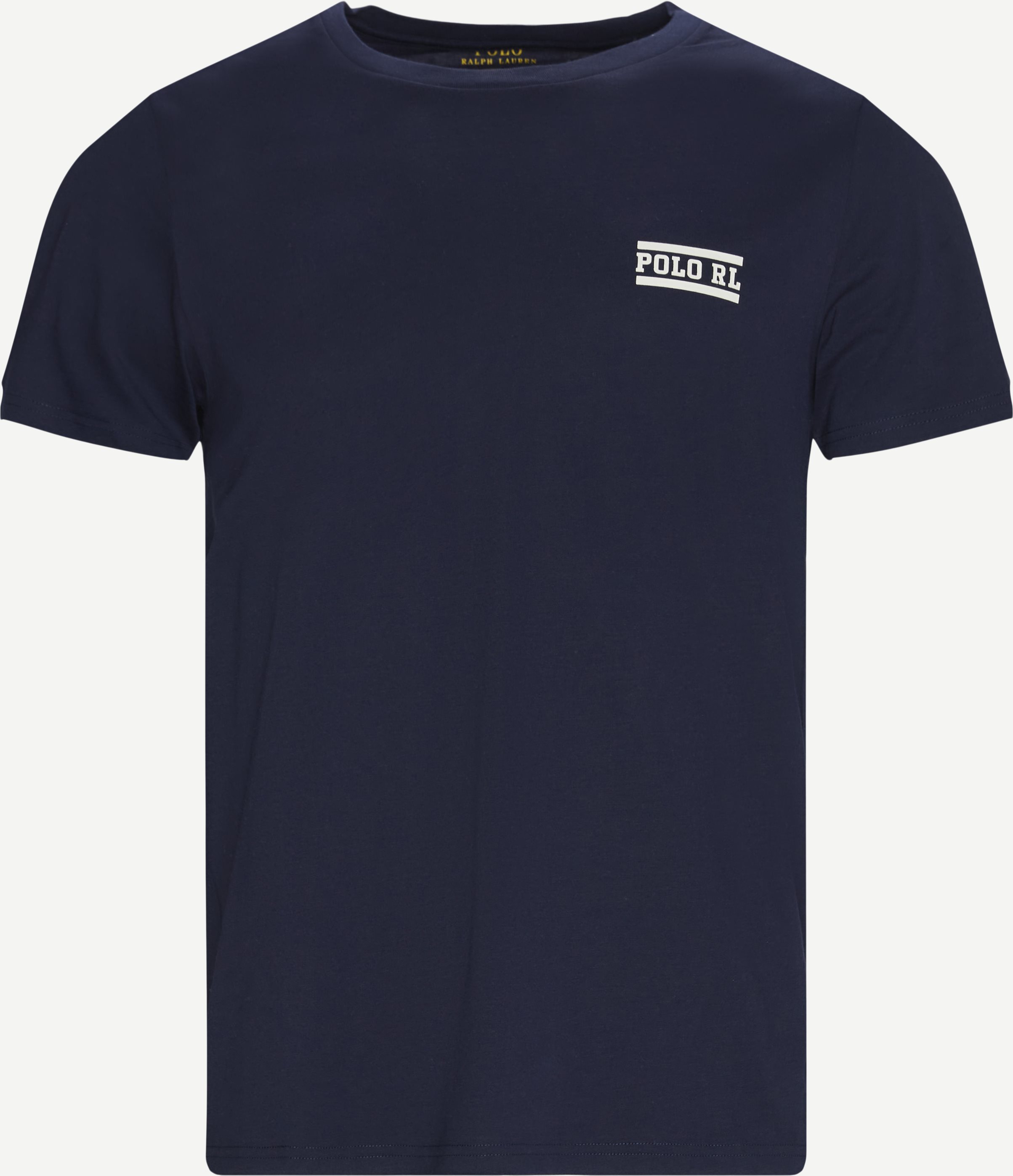 Printed Crew Neck T-shirt - T-shirts - Regular fit - Blue