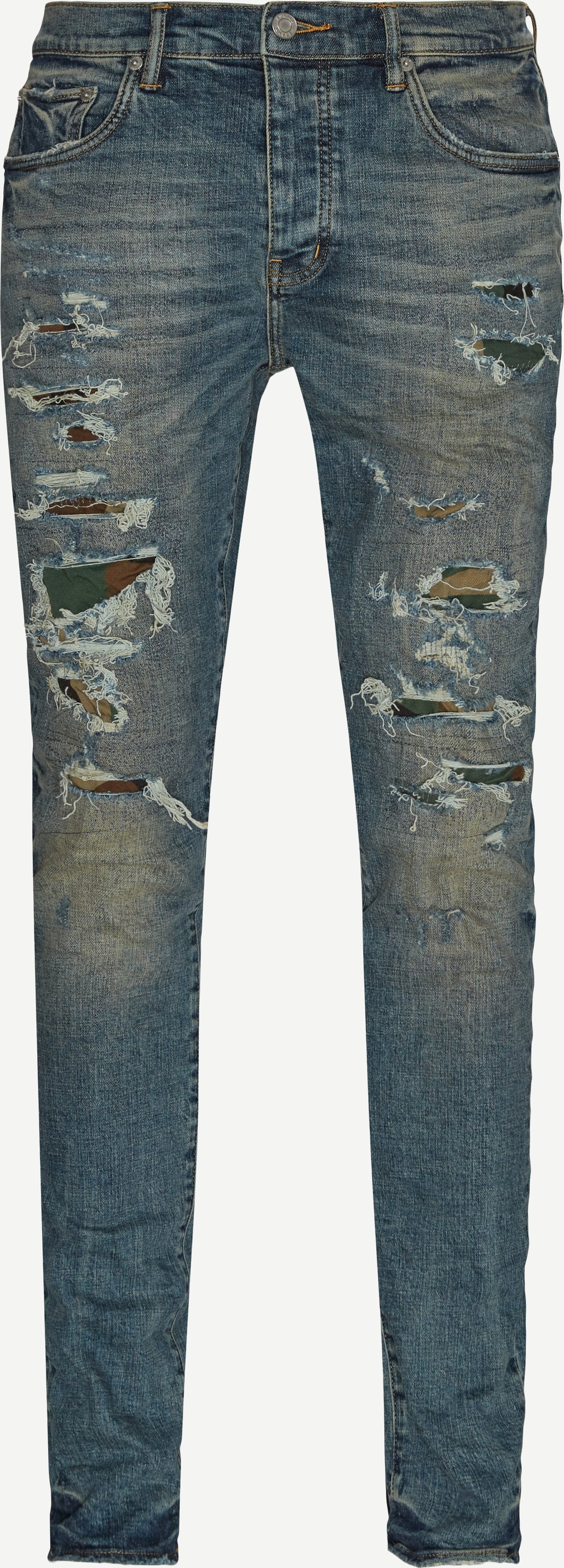 Mid Indigo Camo Repair Jeans - Jeans - Slim fit - Denim