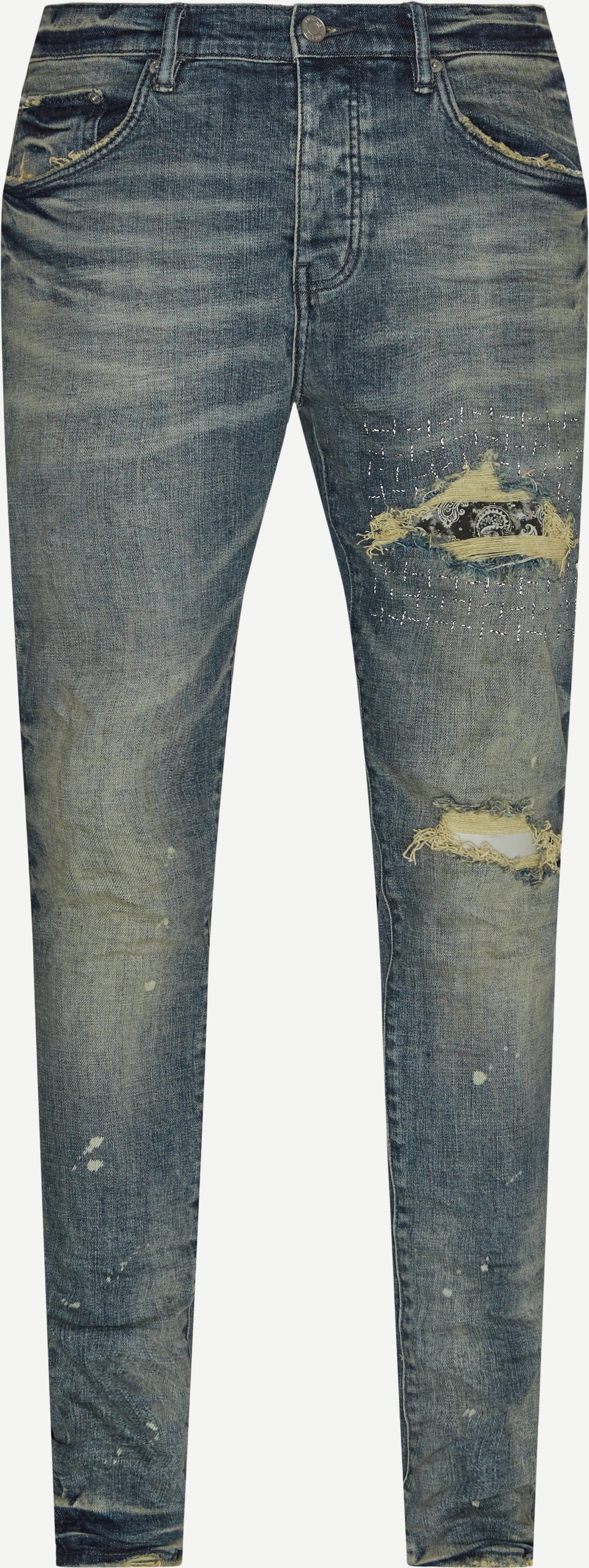 Neue bedruckte Bandana-Patch-Jeans - Jeans - Slim fit - Jeans-Blau