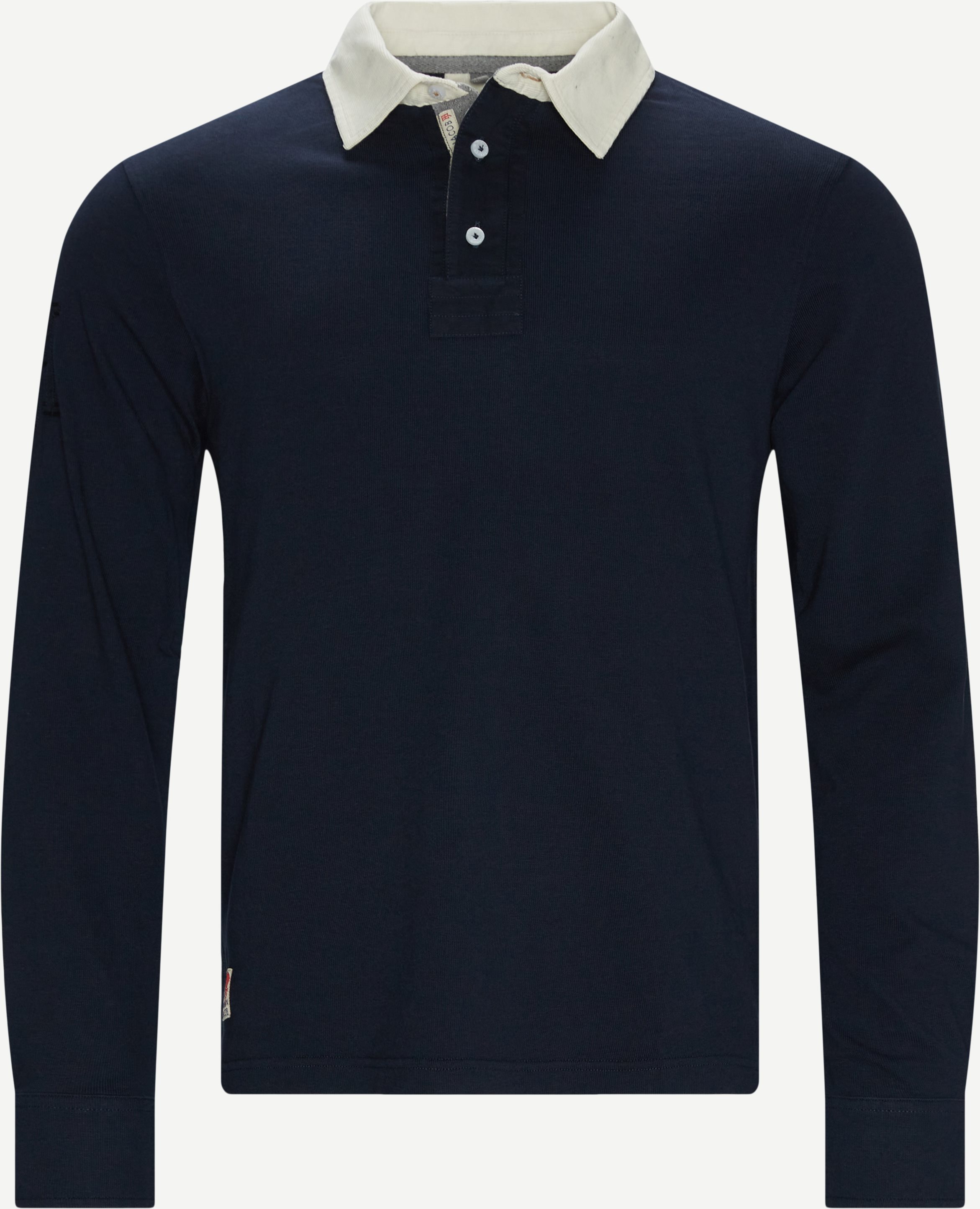 07096Rugger Langarm-T-Shirt im groben Stil - T-Shirts - Regular fit - Blau