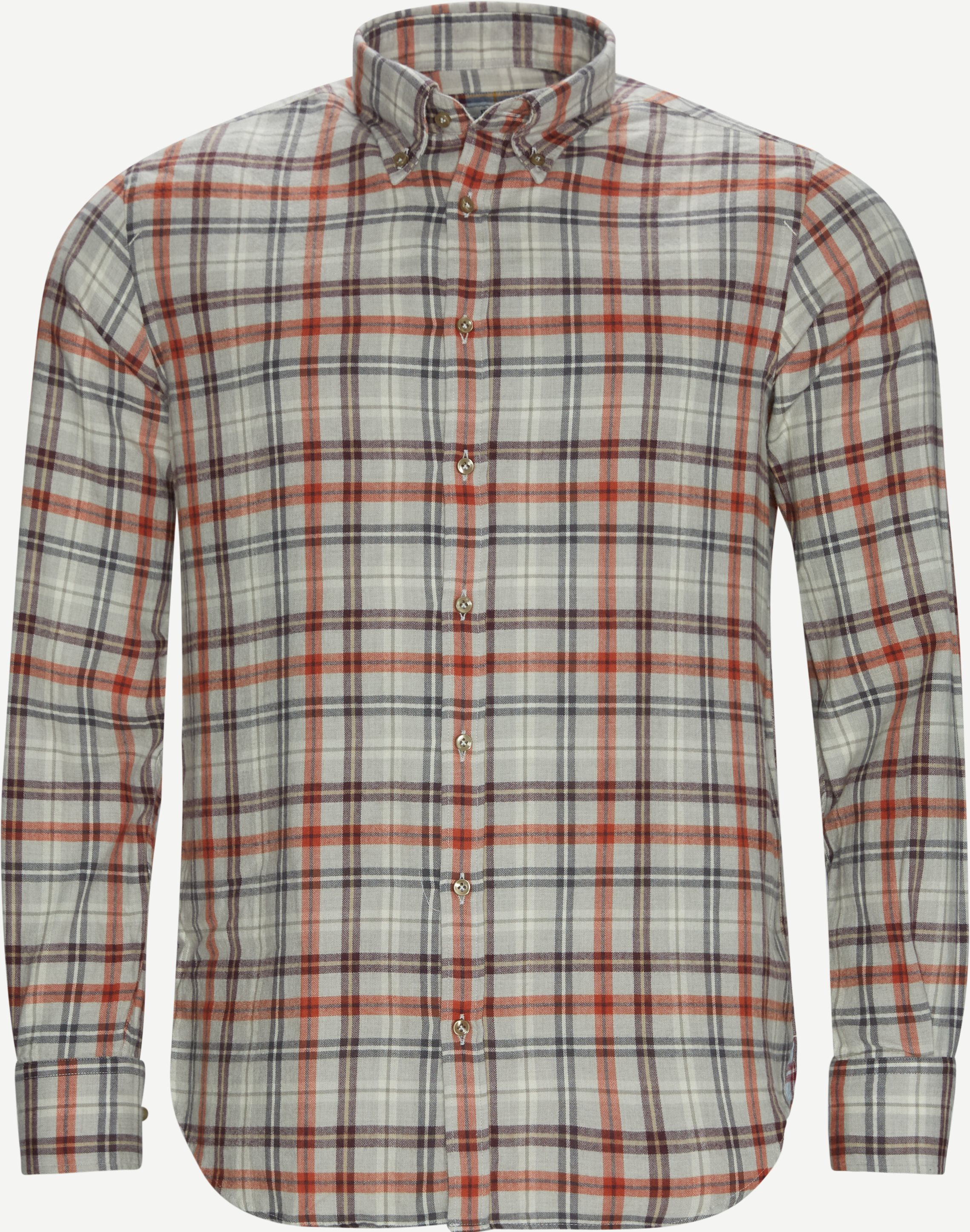 07126 Cotton Merino Flannel Shirt - Skjorter - Casual fit - Sand